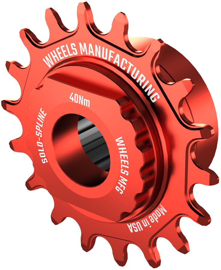 Kit de conversión de ruedas SOLO-SPLINE Micro Spline de una sola velocidad - 18 dientes para bujes Shimano Micro Spline, color rojo
