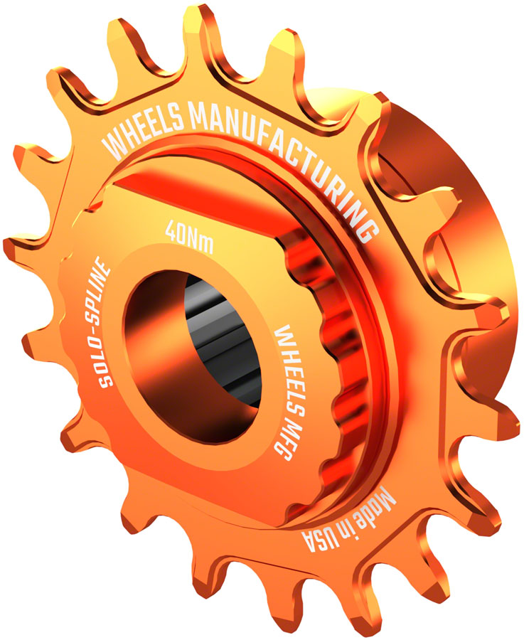Kit de conversión de ruedas SOLO-SPLINE Micro Spline de una sola velocidad (18 dientes) para bujes Shimano Micro Spline, color naranja