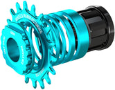 Kit de conversión de ruedas SOLO-SPLINE Micro Spline de una sola velocidad (18 dientes) para bujes Shimano Micro Spline (verde azulado)