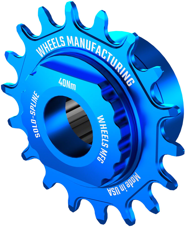 Kit de conversión de ruedas SOLO-SPLINE Micro Spline de una sola velocidad - 18 dientes para bujes Shimano Micro Spline, color azul