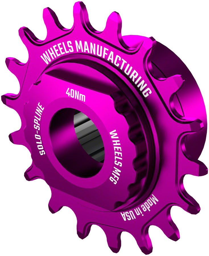 Kit de conversión de ruedas SOLO-SPLINE Micro Spline de una sola velocidad (18 dientes) para bujes Shimano Micro Spline, color morado