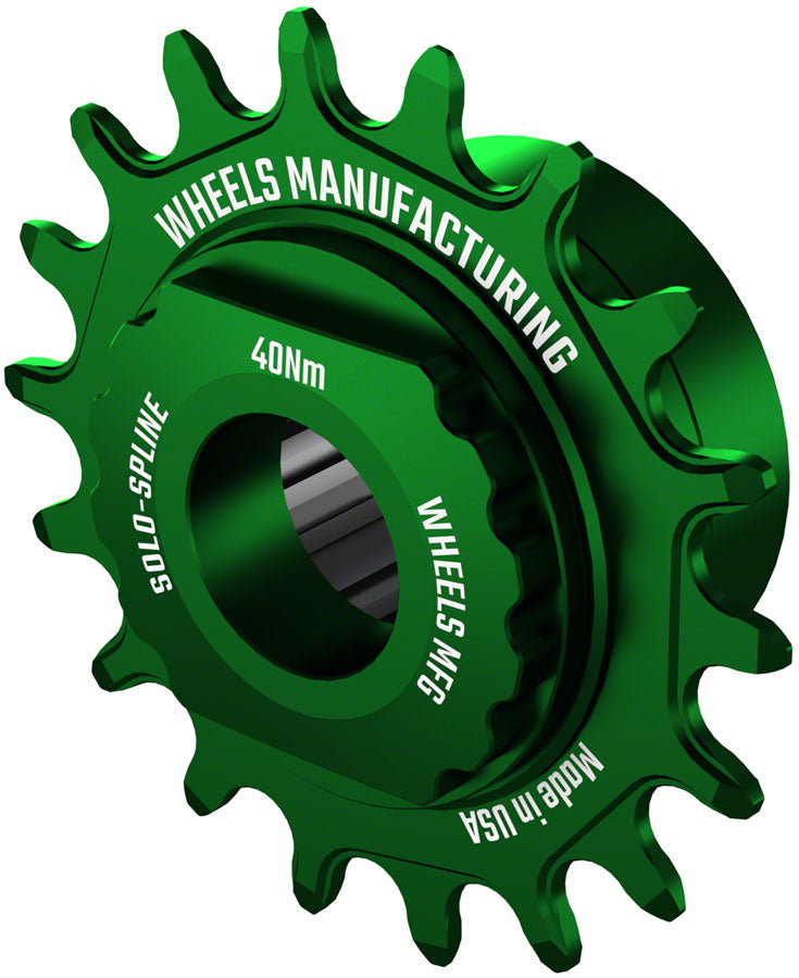 Kit de conversión de ruedas SOLO-SPLINE Micro Spline de una sola velocidad - 18 dientes para bujes Shimano Micro Spline, color verde