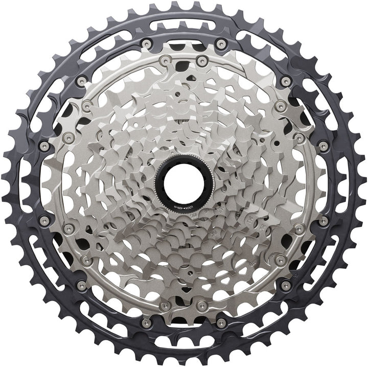 Cassette Shimano Deore XT CS-M8200-12 - 12 velocidades, 10-51 dientes, Hyperglide+ Micro Spline, gris/plata
