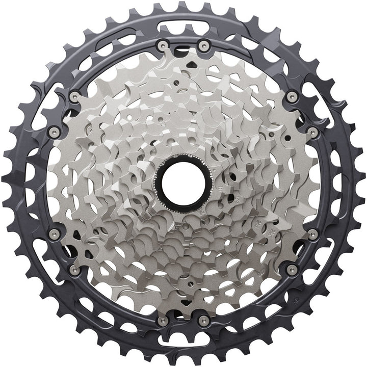 Cassette Shimano Deore XT CS-M8200-12 - 12 velocidades, 9-45 dientes, Hyperglide+ Micro Spline, gris/plata