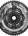 Cassette SunRace M993 de 9 velocidades, 11-50 dientes, araña de aleación y anillo de bloqueo, ED, negro