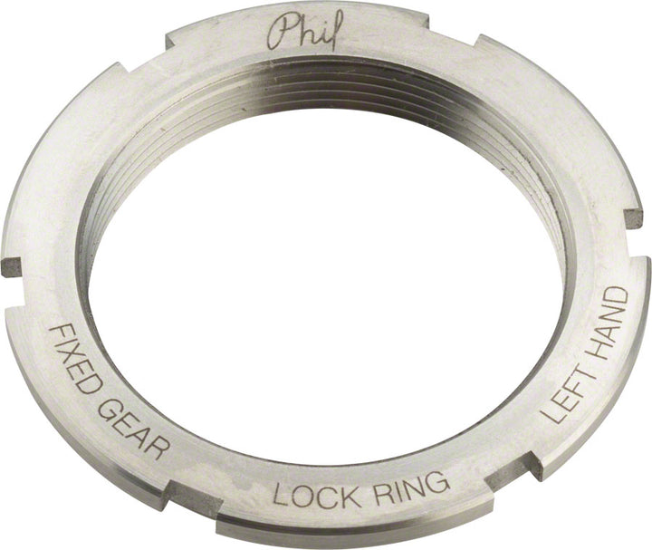 Phil Wood Stainless Steel Track Lockring 1.32" x 24 tpi Left-Hand Thread