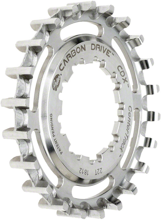 Piñón trasero Gates Carbon Drive CDX CenterTrack de 9 estrías y buje libre - 22 dientes Shimano 9 estrías, plateado