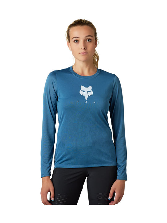 Jersey Fox Racing Ranger TruDri LS para mujer, talla extragrande, azul oscuro