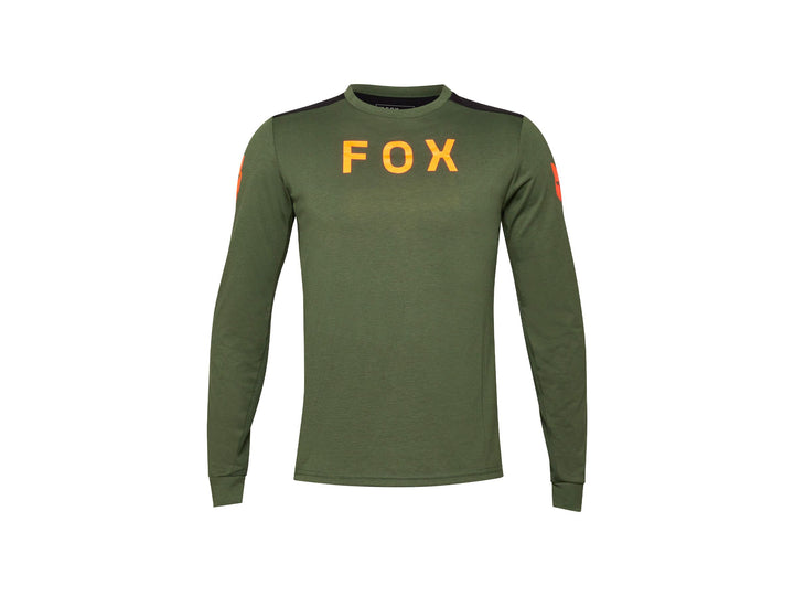 Jersey Fox Racing 24 Ranger de manga larga, talla grande, verde oscuro