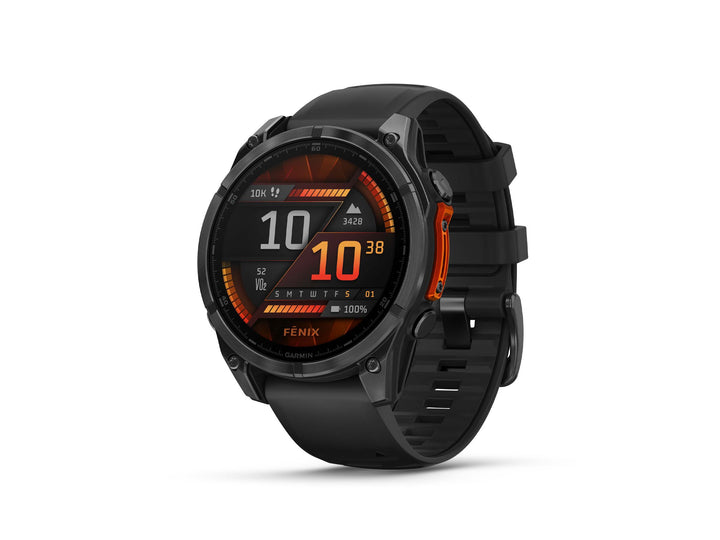 Reloj inteligente Garmin Fenix ​​8 - Pantalla AMOLED de 47 mm en gris pizarra con correa de silicona negra