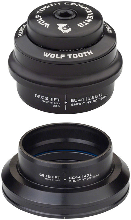 Juego de dirección Wolf Tooth GeoShift Performance Angle - 1 grado corto EC44/EC44 negro