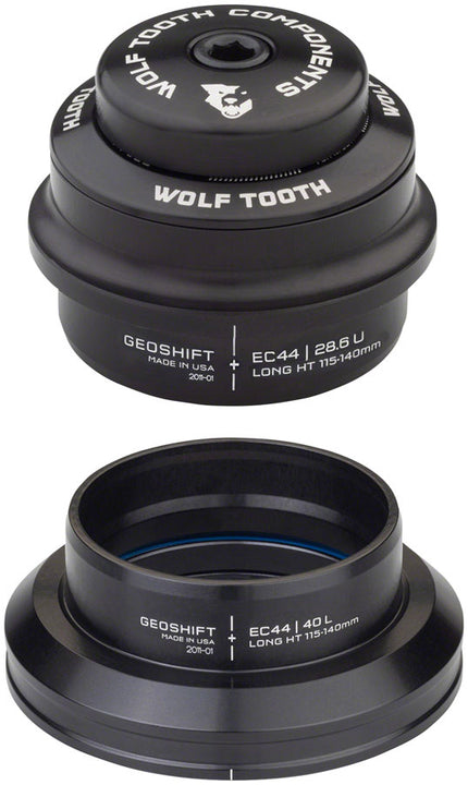 Juego de dirección Wolf Tooth GeoShift Performance Angle - 1 grado de longitud EC44/EC44 negro