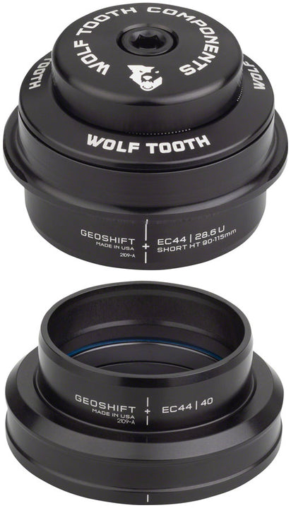 Juego de dirección Wolf Tooth GeoShift Performance Angle - 2 grados corto EC44/EC44 negro