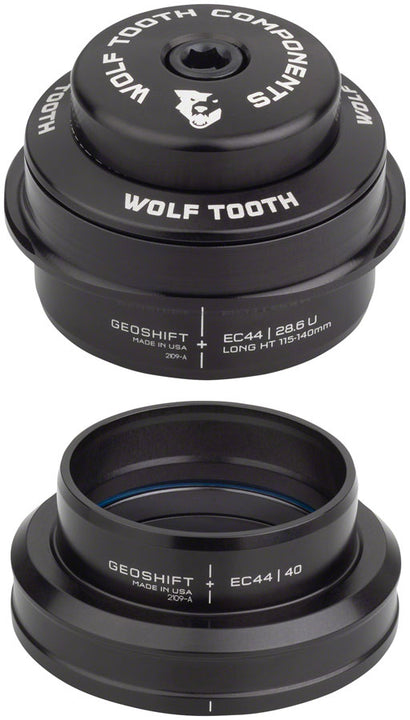 Juego de dirección Wolf Tooth GeoShift Performance Angle - 2 grados de longitud EC44/EC44 negro