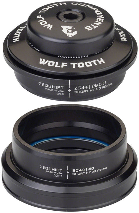 Juego de dirección Wolf Tooth GeoShift Performance Angle - 1 grado corto ZS44/EC49 negro