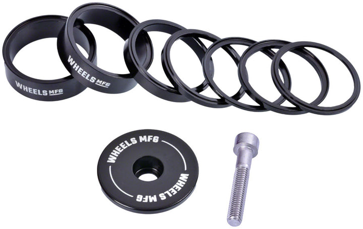 Kit de espaciadores de dirección StackRight Essential de Wheels Manufacturing - Negro
