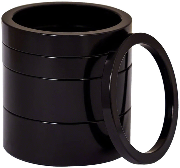 Kit de espaciadores para dirección Chris King (2 unidades) - Aleación de 1-1/8" (negro)