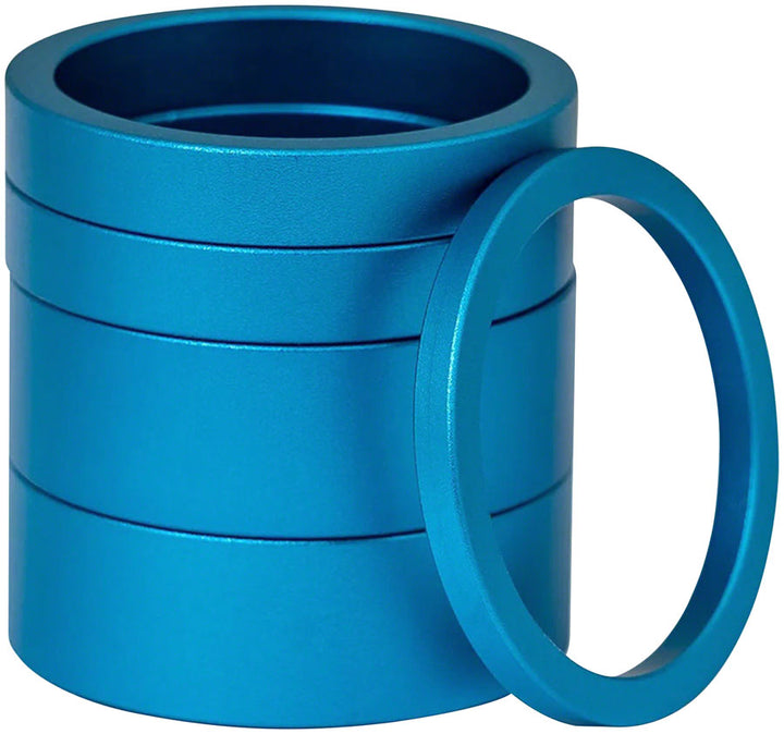 Kit de espaciadores para dirección Chris King (2 unidades) - Aleación de 1-1/8" turquesa