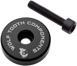 Tapa de potencia Wolf Tooth Ultralight con espaciador integrado de 5 mm - Negra