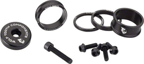 Kit de espaciadores para dirección Wolf Tooth BlingKit 3 510 de 15 mm, color negro
