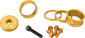 Kit de espaciadores para dirección Wolf Tooth BlingKit 3 510 de 15 mm, dorado