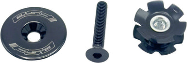 Conjunto de tuerca estrella con tapa superior de avance completo - 1-1/8" TH-874-1, parte superior plana, aluminio, negro