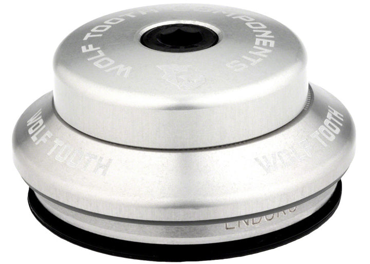 Dirección Wolf Tooth Premium - IS41/28.6, 7 mm de altura, color plata bruta