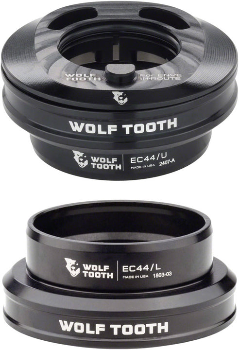 Juego de dirección interno Wolf Tooth Premium - EC44 superior / EC44 inferior. Solo para sistema Enve In-Route. Negro.