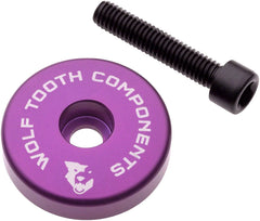 Tapa de vástago Wolf Tooth Ultralight con espaciador integrado de 5 mm - Espaciador de 5 mm, color morado ultravioleta