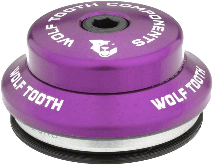 Dirección Wolf Tooth Premium - IS41/28.6 mm superior, pila de 7 mm, color morado ultravioleta