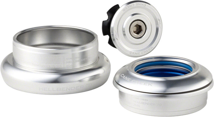 Cane Creek Hellbender 70 Headset - ZS44/28.6/H8 Upper | EC44/40 Lower Tapered Silver
