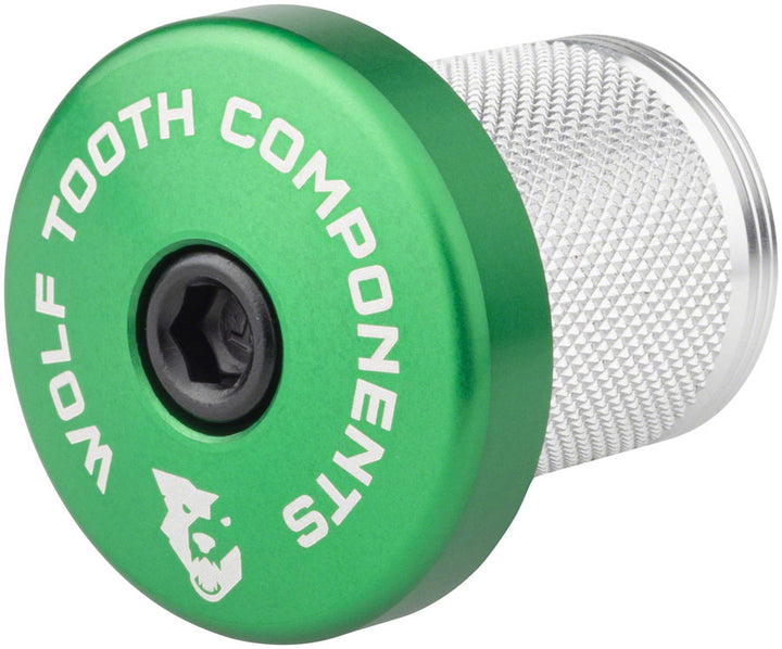 Tapón de compresión Wolf Tooth con espaciador integrado, color verde