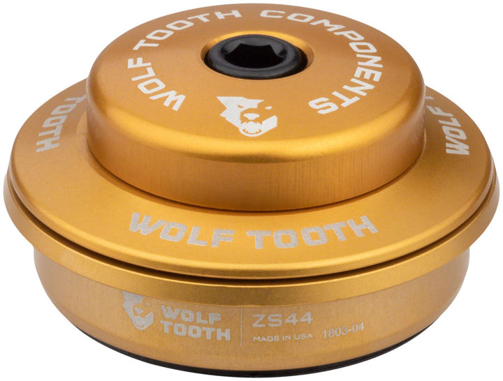 Juego de dirección Wolf Tooth Premium - ZS44/28.6, 6 mm superior, dorado