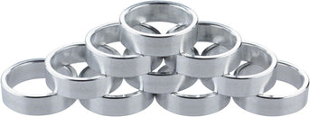 Problem Solvers Headset Stack Spacer - 28.6 10mm Aluminum Silver Bag of 10