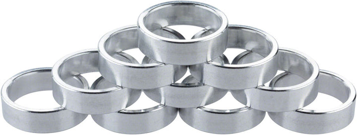 Problem Solvers Headset Stack Spacer - 28.6 10mm Aluminum Silver Bag of 10