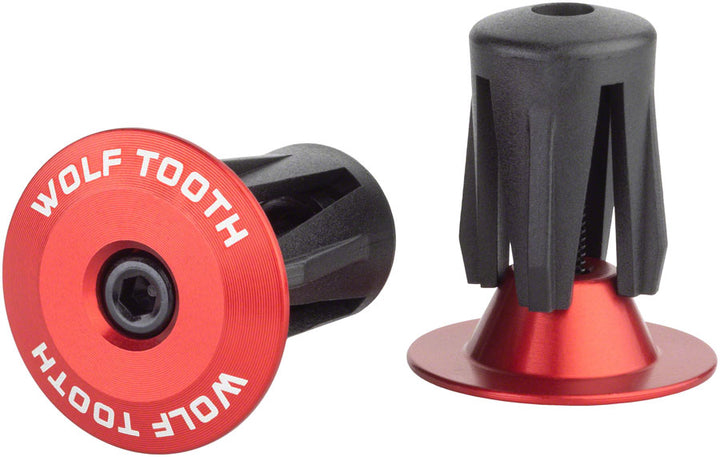 Tapones de manillar de aleación Wolf Tooth - Rojos