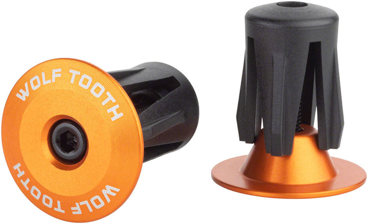 Tapones de manillar de aleación Wolf Tooth - Naranja