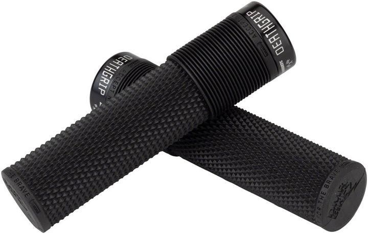 Puños DMR DeathGrip Race Edition - Finos, sin bridas, con bloqueo, negros