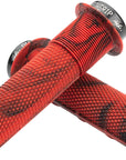 Puños con brida DMR DeathGrip - Finos con bloqueo, color rojo mármol
