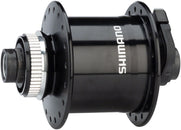 Buje delantero con dinamo Shimano Metrea - 12 x 100 mm, bloqueo central, negro, 32 agujeros