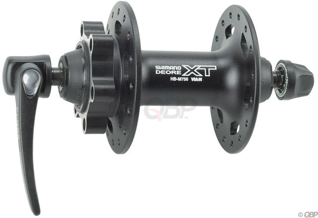 Buje delantero Shimano XT HB-M756 - QR x 100 mm, 6 tornillos, negro, 32 agujeros