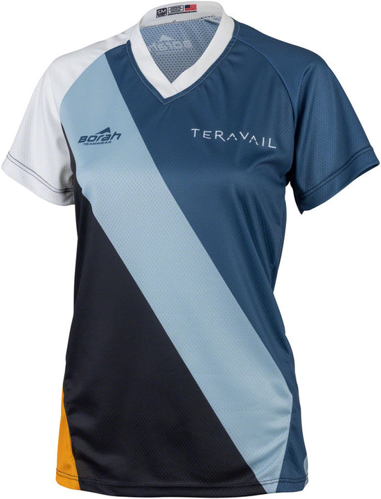 Maillot de MTB Teravail Waypoint para mujer - Blanco, Azul, Azul Claro, Negro, Dorado, Grande