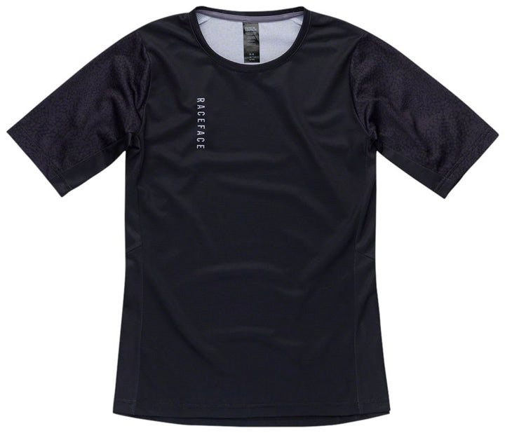 Camiseta RaceFace Indy de manga corta para mujer, negra, talla pequeña