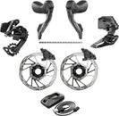 Grupo de carretera SRAM Force eTap AXS - Manetas de cambio/freno HRD de 2x12 velocidades, pinzas FM, rotores CL, cadena, desviadores delanteros/traseros E1
