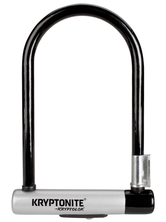 Candado en U Kryptonite KryptoLok de 5 x 9 pulgadas con llave negra. Incluye soporte.