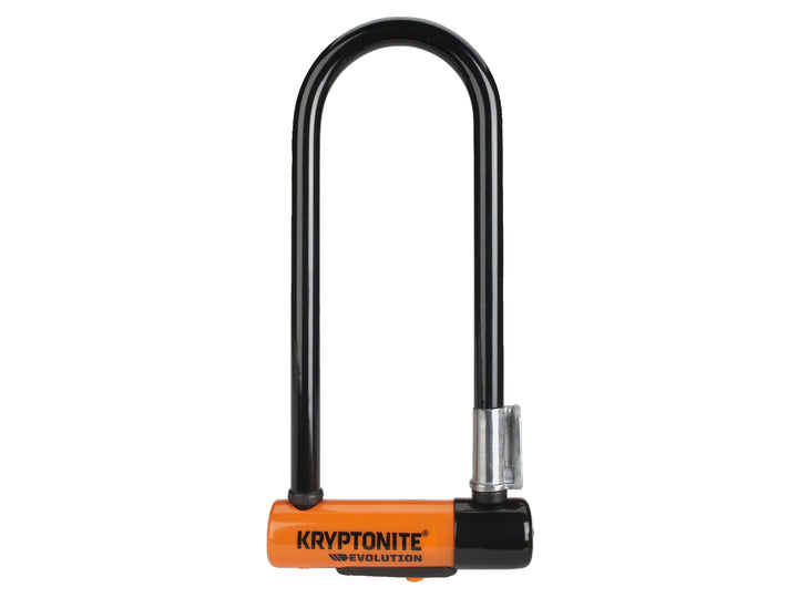 Candado en U Kryptonite Evolution Series - 3 x 9,5" con llave negra. Incluye soporte.