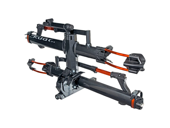 Portabicicletas de enganche Kuat NV 2.0 - Receptor de 2" para 2 bicicletas, color gris metalizado/naranja