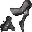 Maneta de cambio/freno Shimano CUES ST-U6030, pinza de freno de disco hidráulico BR-U6030 (derecha/trasera, 10/11 velocidades, montaje plano, 25 mm, negro)