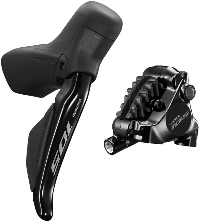 Maneta de cambio/freno Shimano 105 ST-R7170-RE Di2 BR-R7170 Pinza de freno de disco hidráulico - Trasera 12 velocidades Montaje plano NEGRO