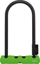 Candado en U Abus Ultra 410 de 3,9 x 9 pulgadas con llave, color negro/verde. Incluye soporte.